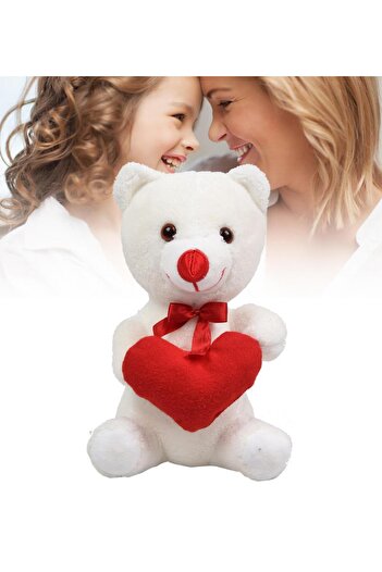 Sole Cute Plush Teddy Bear Holding a Special Heart for Your Loved Ones - 30 Cm