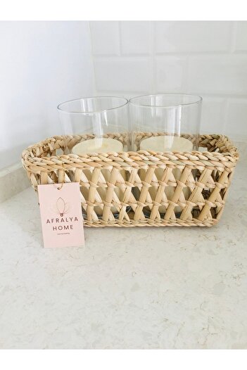 afralya home Bread Basket Rectangular Wicker 27 Cm