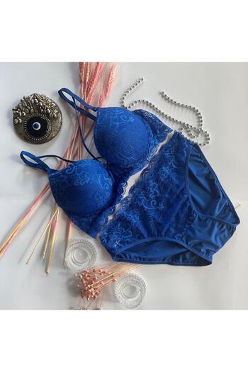 Solemia Dantela Detaliată, Accesoriu Cruce, Set Sutien-Chiloți Susținut