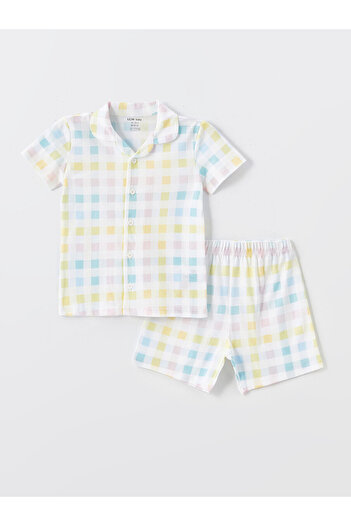 LC Waikiki LCW Baby Girl Polo Neck Printed Shorts Pajamas Set