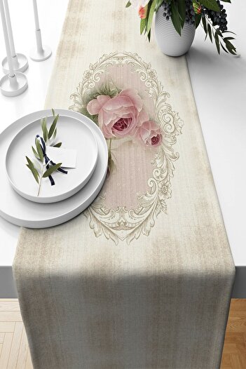 on the clouds Rose Patterned Non-Stable Fabric - Living Room and Kitchen Table Runner, Different Ranir Models