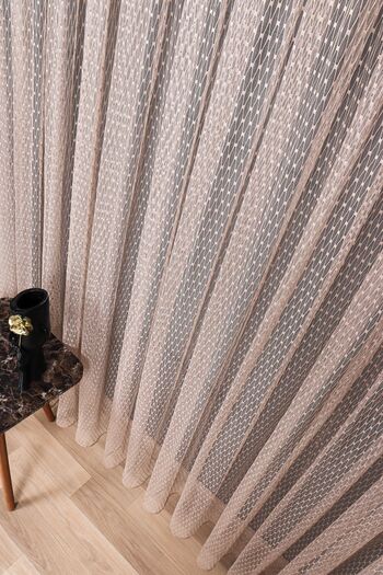 elision home Lace Knitted Tulle Curtain High Gramage, 500x250, Sparse Pleat, 1/2