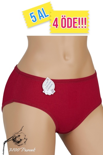 Dondeza Women's Ribbed Bato Panties - 100% Cotton, Sizes L-XL-2XL