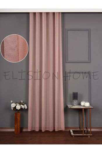 elision home Grek Tulle Background Curtain - Powder Color, Extrafor Drawstring, Lacing Gift