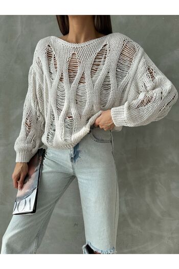 BEJNA Women's Stone Boat Neck Seasonal Curved Knitwear