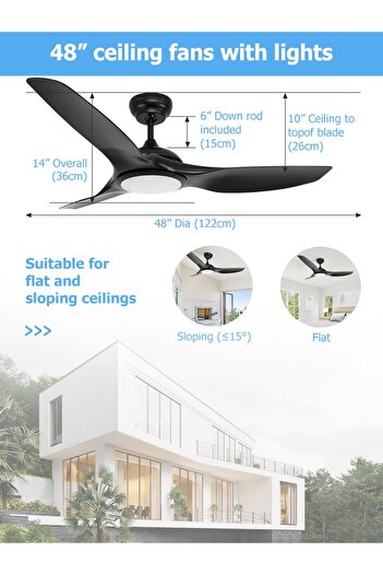 DLC GROUP DLC BORA LED TAVAN VANTİLATÖRÜ SİYAH 122 CM