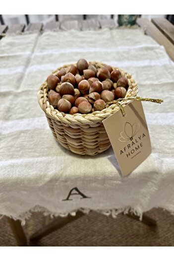 afralya home Bamboo Round Snack Bowl Straw Bamboo Wood Natural Snack Bowl Hazelnut Walnut Bowl