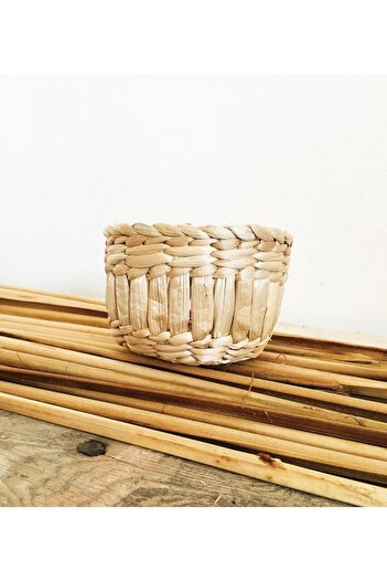 afralya home Bamboo Round Snack Bowl Straw Bamboo Wood Natural Snack Bowl Hazelnut Walnut Bowl