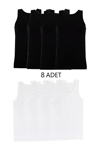 Pi Giyim 8-Piece Mixed Color Men's Athlete Set White-Black