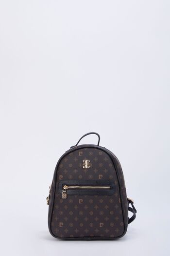 Pierre Cardin Γυναικείο σακίδιο πλάτης Coffee Black Monogram 05PO22Y1541