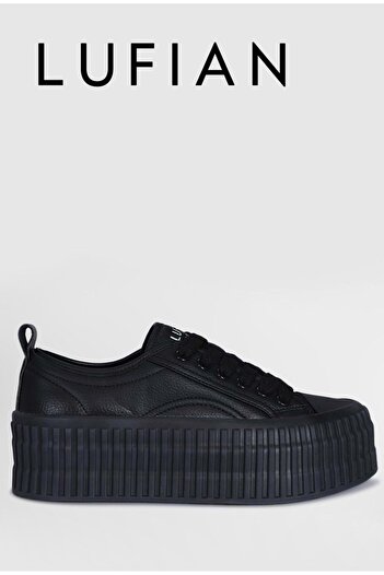 Lufian Black High-Sole Women's Sneakers