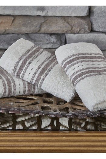 Dantela Kod-2030 30x50 Cotton Towel Set - 3 Pieces