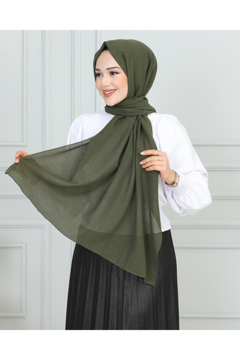 JAWEL ŞAL 1944 Emerald Green Crinkle Pattern Shawl