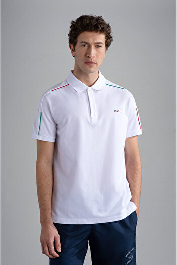 PAUL&SHARK MEN'S KNITTED POLOSHIRT C.WCOTTON
