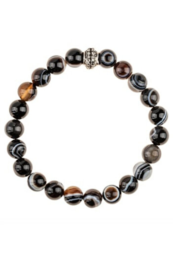 Zeynep Büyükbay 8mm Sphere Cut Natural Stone Eye Flux Bracelet