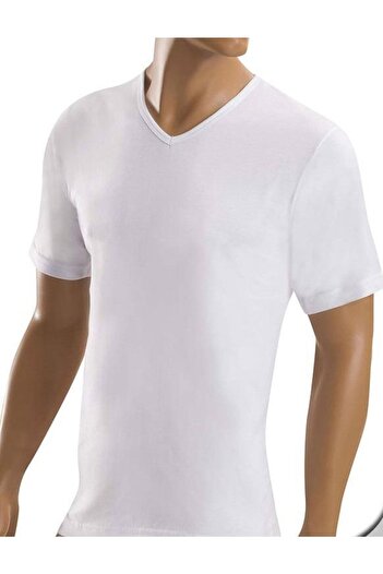 Şahin Pack of 6 Men's Cotton Combed Cotton V-Neck Short Sleeve Undershirt 10070
