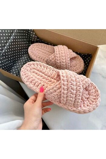 afralya home Women's Knitted Home Slippers Booties Dowry Package Gift Slippers Booties