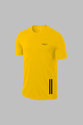 POSEIDON STORM Men's Yellow Dri-Fit Fabric Casual Daily Sportsman Comfort T-Shirt Shorts Running Set (S-3Xl)