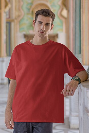 OXVİN Men's Oversize Crew Neck Cotton T-Shirt - Comfortable Fit