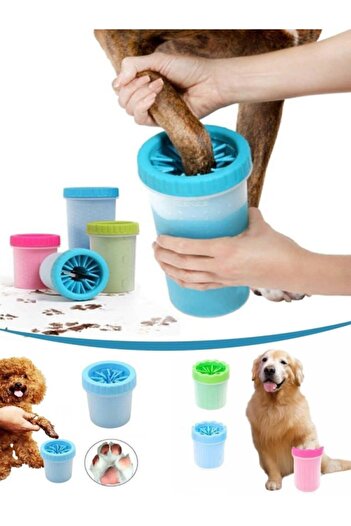 TİNEKE Dog Foot Paw Washing and Cleaning Apparatus - Medium Size 1 Piece 11 X9 Cm Blue