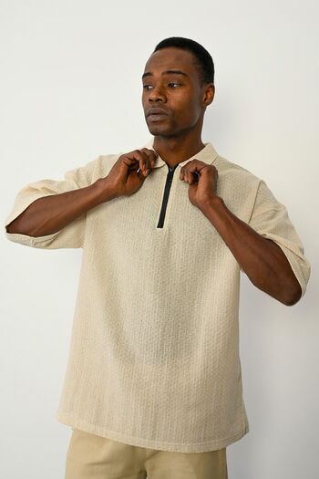 Rocqerx R-5755 Short Sleeve Zip Collar T-Shirt