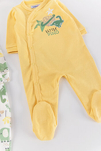 Babymod Dino Figürlü Uzun Kollu 2'li Erkek Bebek Tulum Takım