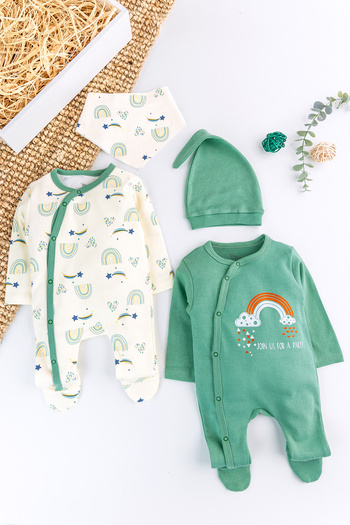 Babymod Rainbow Themed 2-Piece Long Sleeve Baby Girl/Boy Jumpsuit Set