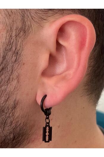 Piercing Market Steel & Silver Unisex Men's Earrings - Steel Dangle, No Rusting Blackening