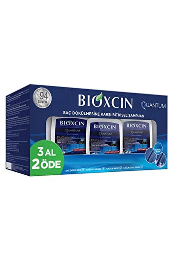 Bioxcin Quantum Shampoo - 3x300 ml, For Dry and Normal Hair, Pack of 3