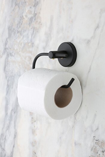 evina Toilet Paper Holder Without Cover, WC Paper Holder - Matte Black