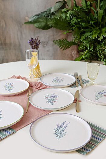 Keramika Farfurie pentru Tort Blossoms Elegante 22 Cm 6 Bucati 21788-93