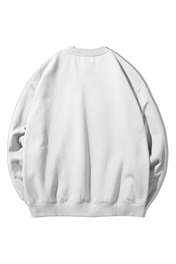 Stadium Unisex Λευκό Basic Απλό φούτερ με λαιμόκοψη