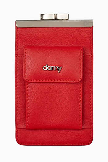 DAMY Red Slim Fit Long Short Cigarette Box - Genuine Leather, Cigarette Holder and Case K702