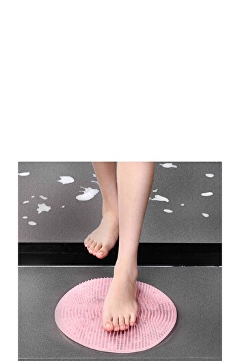 CMT Bathroom Shower Foot Mat Suction Cup Massage Pad Silicone Washing Brush