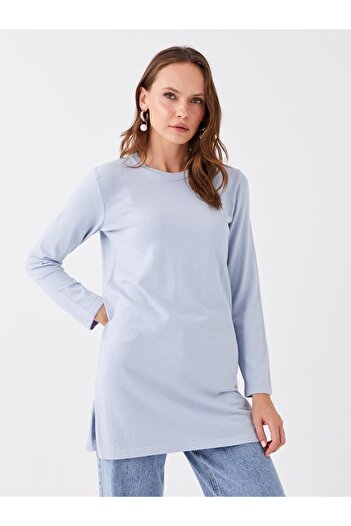 LC Waikiki LCW Grace Crew Neck Plain Long Sleeve Women's Knitwear Tunik