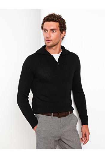 LC Waikiki Men's Knitwear Sweater - Stand Collar, Long Sleeve