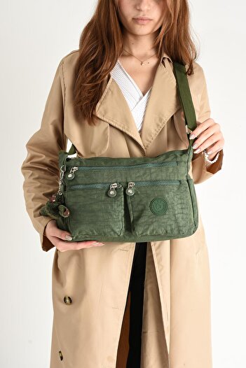 571 Collections Çanta Green Ultra Light Shoulder Bag - Crossbody Strap and Pocket (Model: 571-6R)