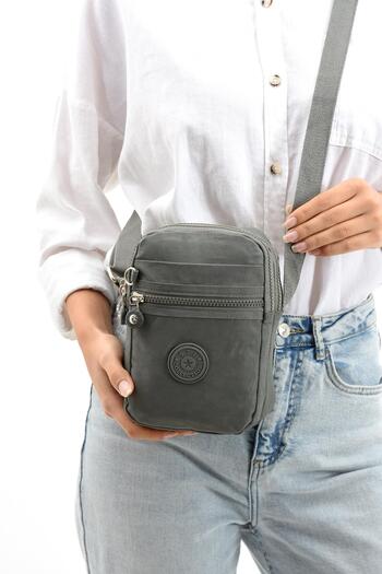 571 Collections Çanta Gray Crossbody Shoulder Bag with Adjustable Phone Compartment - Model 571-12-10A