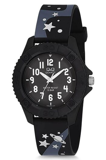 Q&Q Children's Unisex Black Space Night Star Themed Waterproof Wristwatch