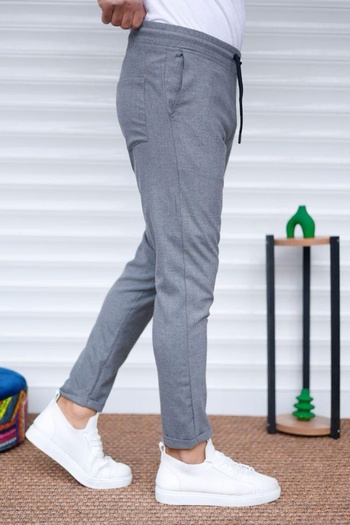BayAygün Bayaygun 4014 - Gray Double Leg Joger Trousers