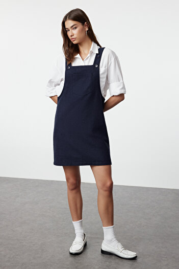 Trendyol Collection Rochie Indigo Țesută Mini - TWOAW20EL2134