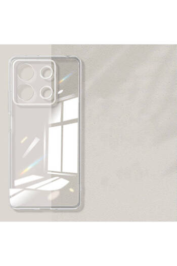 Fibaks Redmi Note 13 4g Case Colorless Transparent Flexible Silicone Cover with Camera Protection