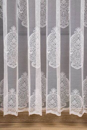 elision home New Damaks Pattern Knitted Tulle Curtain, 550x270, Sparse Pleat, 1/2