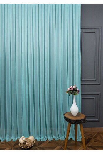 elision home Blue Greek Tulle Curtain Honeycomb Floor 300x260cm (1x2) Sparse Pleat Elıon00101