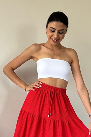 CİDDE Strapless Women's Crop Bustier - Seamless Design