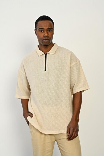 Rocqerx R-5755 Short Sleeve Zip Collar T-Shirt