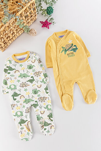 Babymod Dino Figürlü Uzun Kollu 2'li Erkek Bebek Tulum Takım