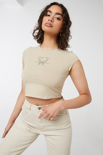 Ardene Graphic Cap Sleeve Cropped Tee