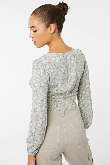 Ardene V-Neck Lace Trim Long Sleeve Top
