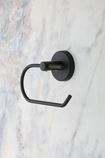 evina Toilet Paper Holder Without Cover, WC Paper Holder - Matte Black